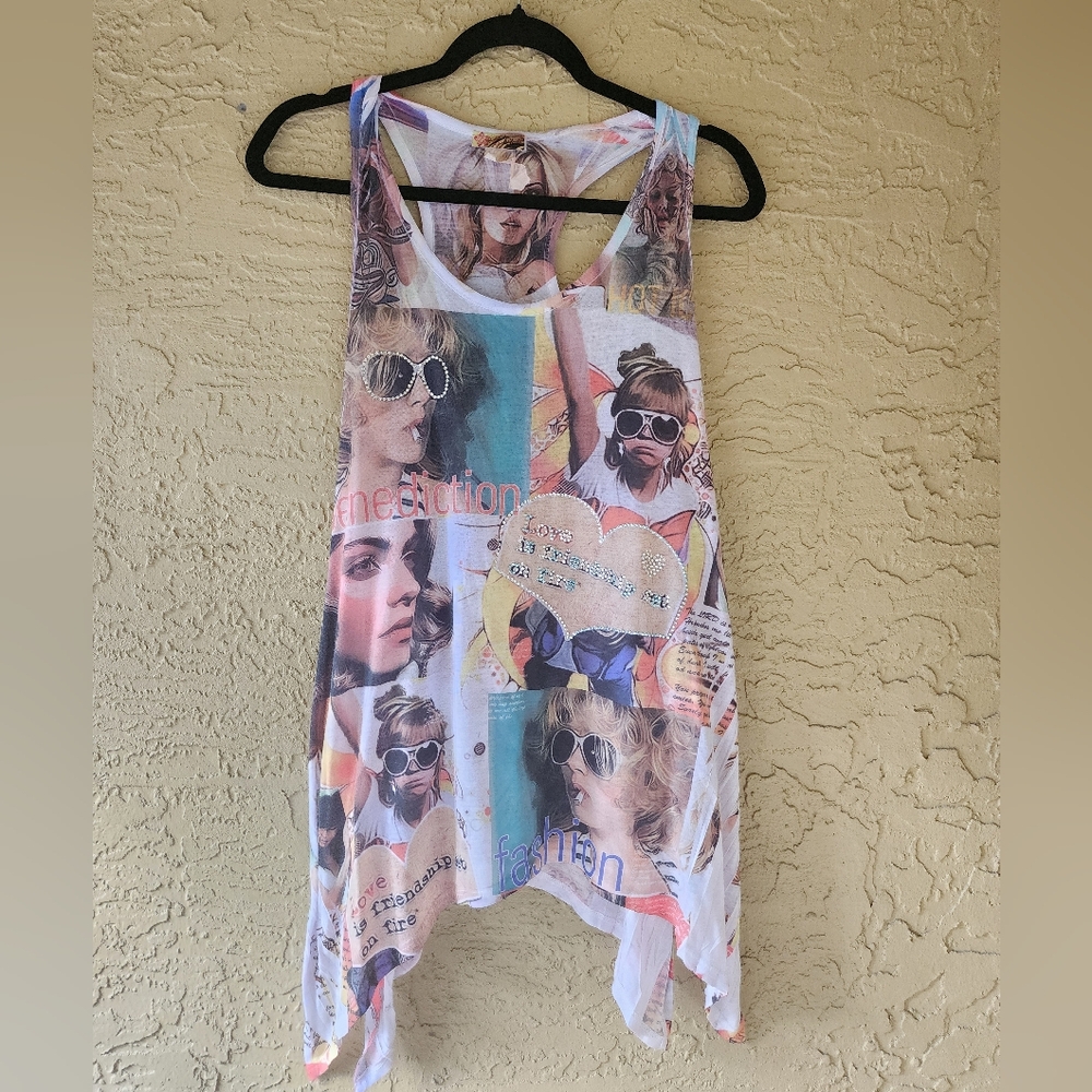 Indie-Boho Y2K Racerback Graphic Tank
